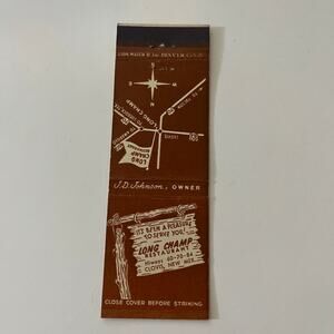 Long Champ Restaurant J. D. Johnson Clovis NM Vintage Matchbook Cover SMB24-6